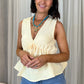 Taylor Drawstring Waist Top In Yellow