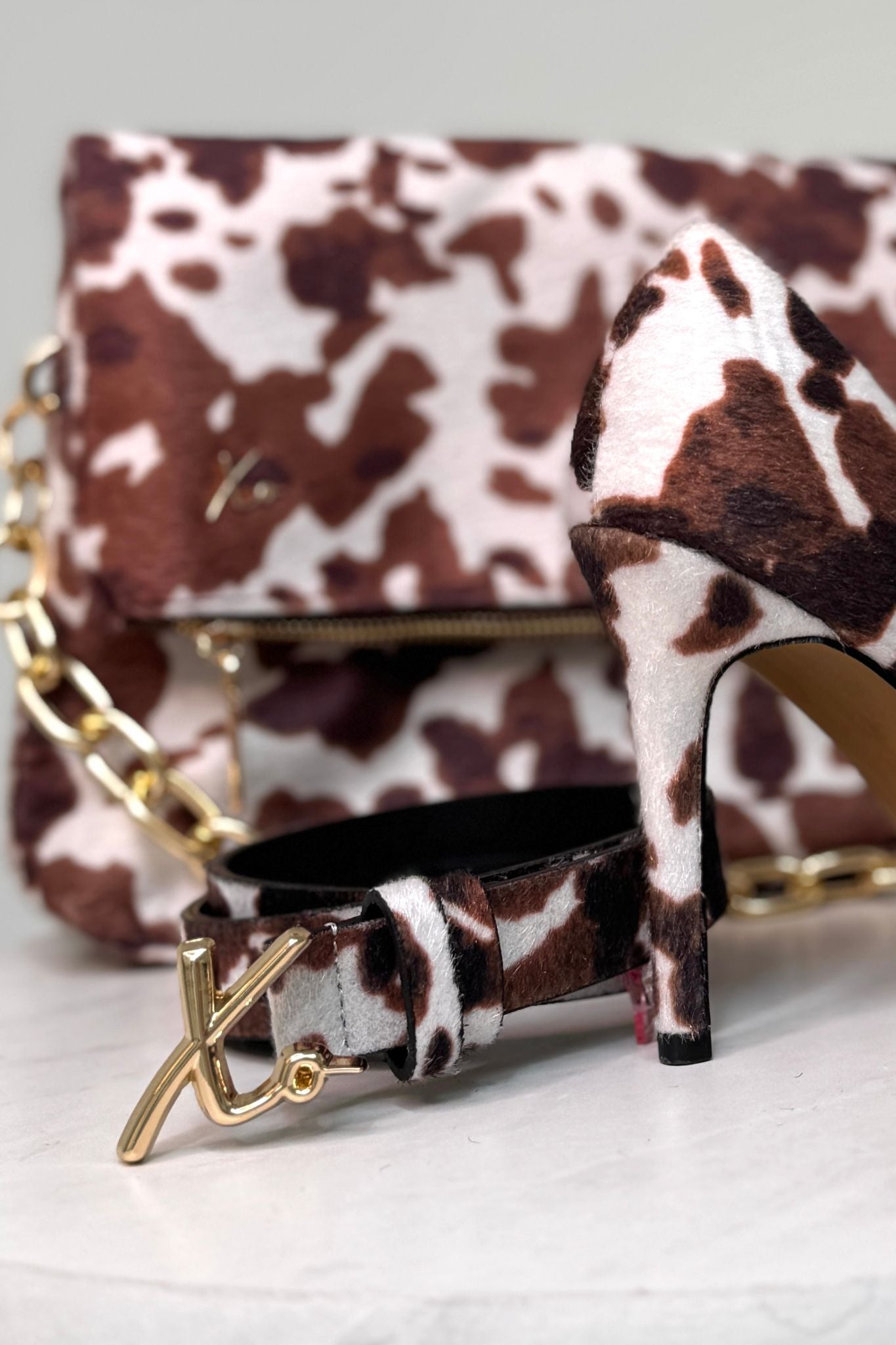 Love Laura Belt In Cow Print