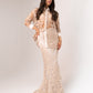 Alana Embroidered Mesh Skirt In Neutral