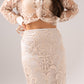 Alana Embroidered Mesh Skirt In Neutral