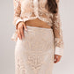 Alana Embroidered Mesh Skirt In Neutral