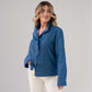 Ally Frill Collar Shirt In Denim
