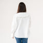 Ally Frill Collar Shirt In Cream