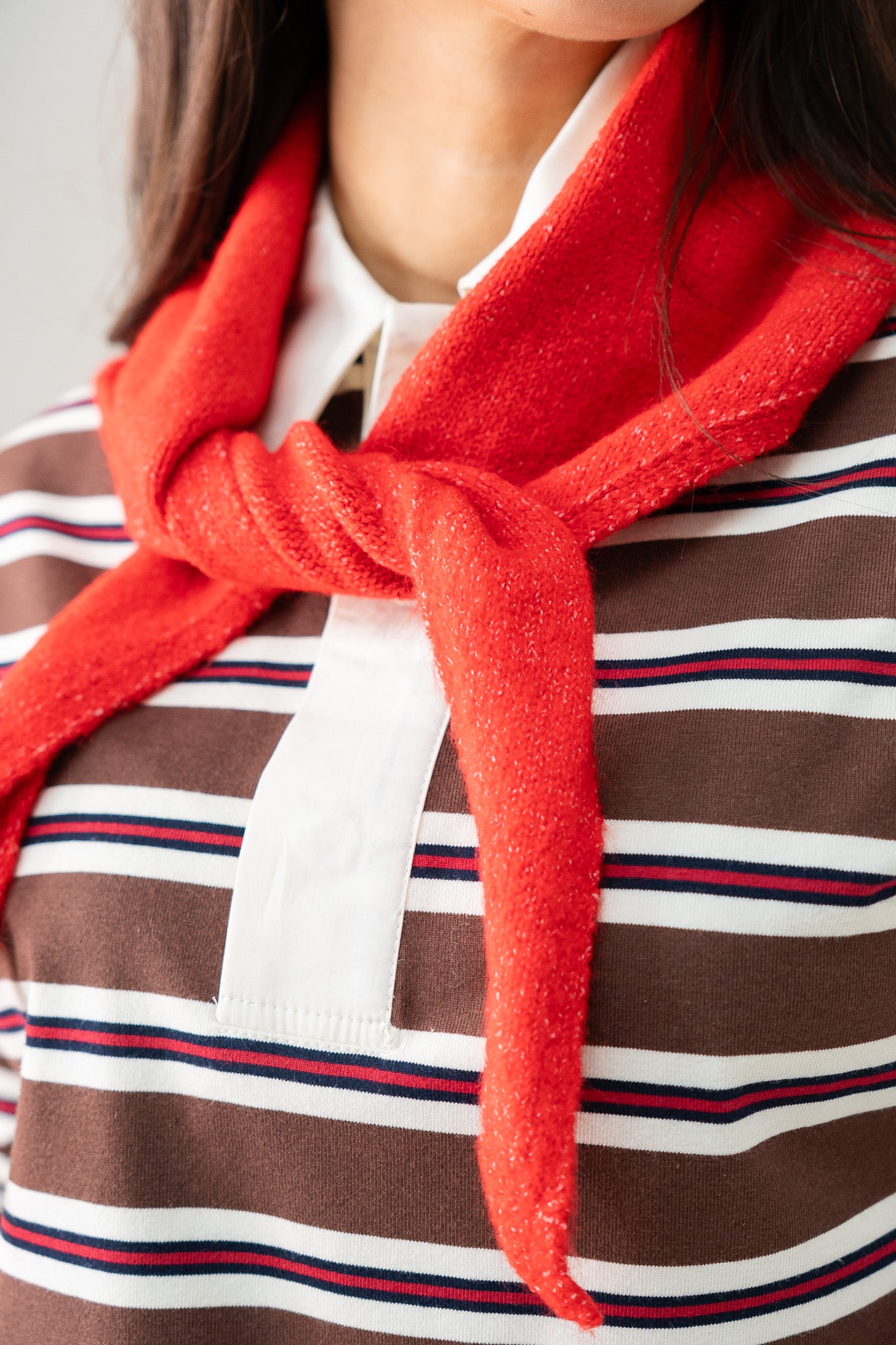 Ally Knit Neck Scarf In Red