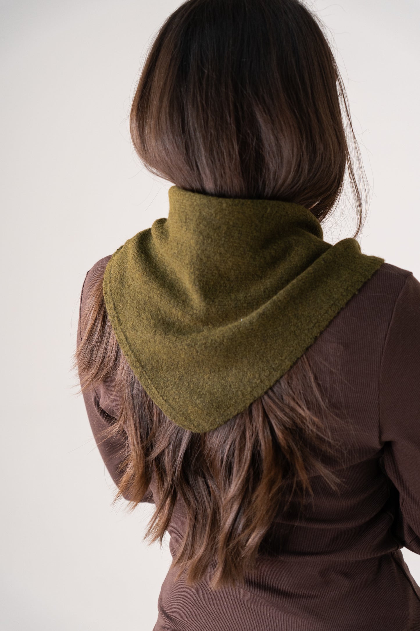 Ally Knit Neck Scarf In Khaki