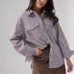 Ally Pinstripe Shirt In Camel