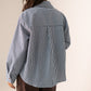 Ally Pinstripe Shirt In Navy