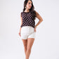 Ally Polka Dot Vest Top In Chocolate