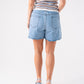 Ally Scallop Trim Shorts In Denim