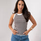 Ally Stripe Vest Top In Chocolate