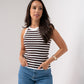Ally Stripe Vest Top In Chocolate