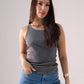 Ally Vest Top In Dark Grey