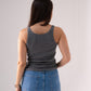 Ally Vest Top In Dark Grey