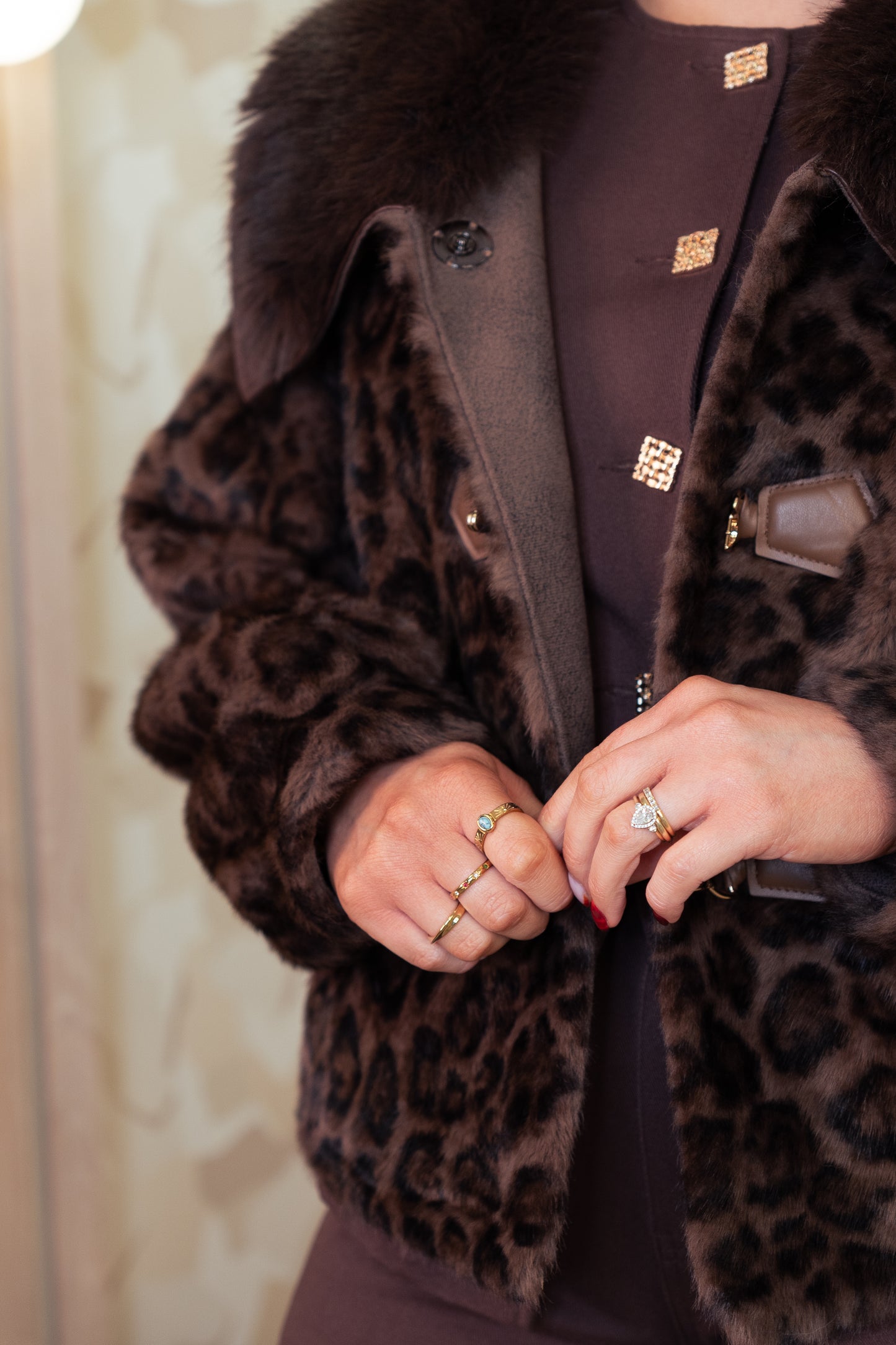 Love Laura Faux Fur Coat In Leopard Print