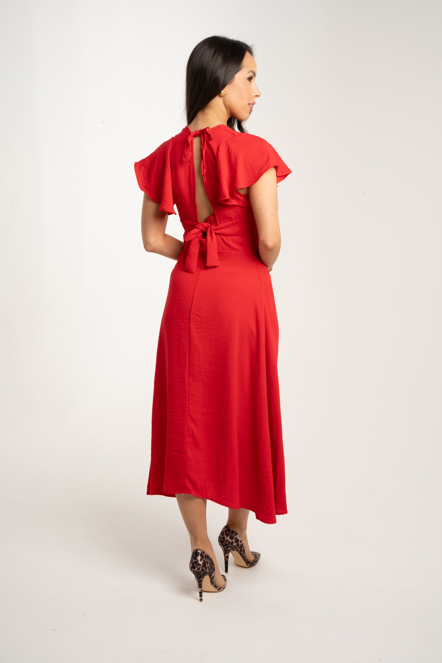 Becca Knot Front Dress In Red