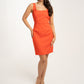 Becca Open Back Dress In Coral