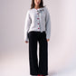 Belle Heart Button Cardigan In Grey
