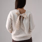 Belle Polka Dot Bow Jumper In Cream