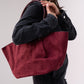 Beth Faux Suede Tote Bag In Burgundy