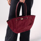 Beth Faux Suede Tote Bag In Burgundy
