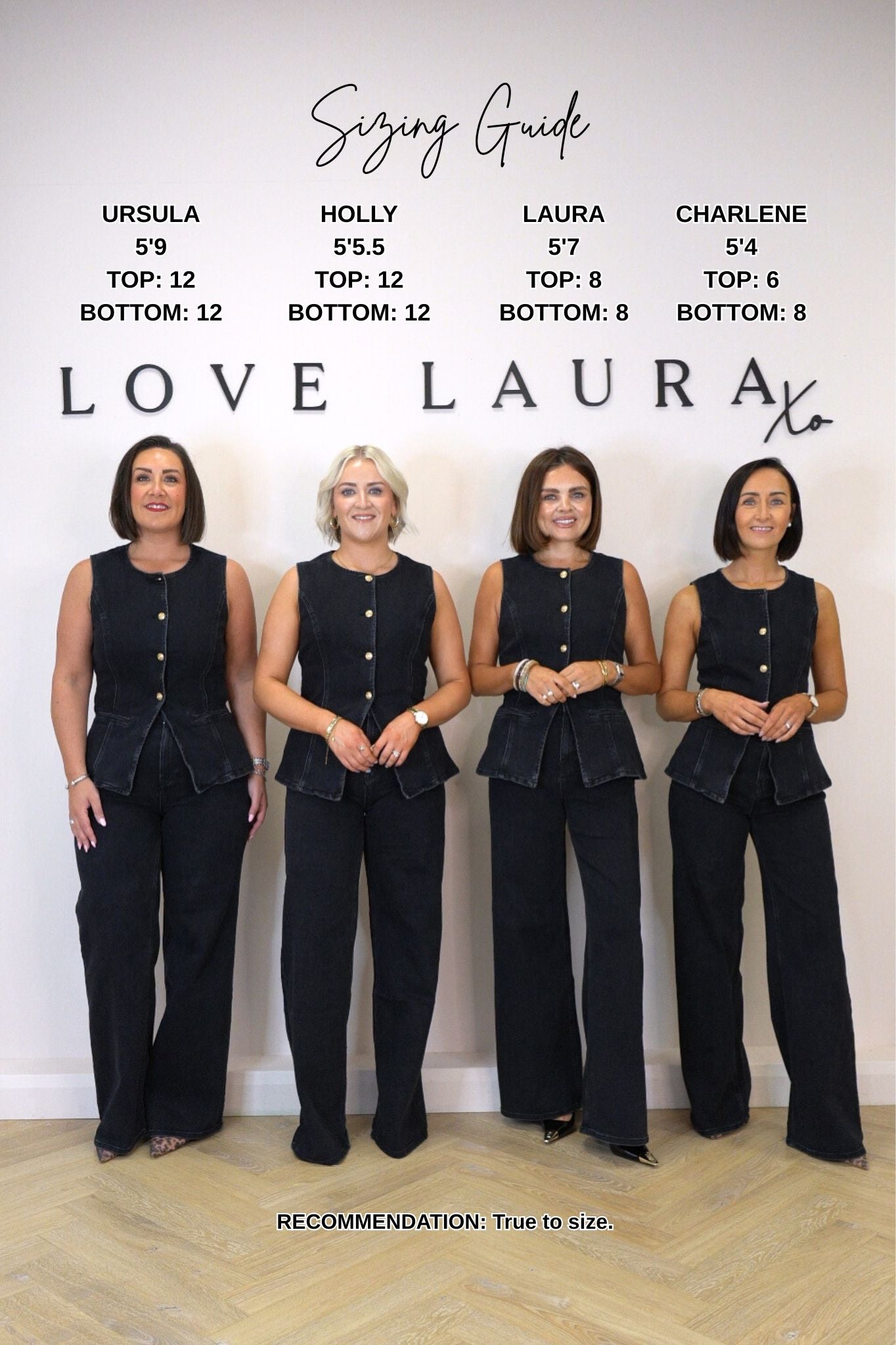 Love Laura Denim Waistcoat In Black Wash