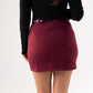 Caitlyn Belted Skort In Burgundy