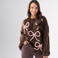 Caitlyn Bow Detail Jumper In Chocolate