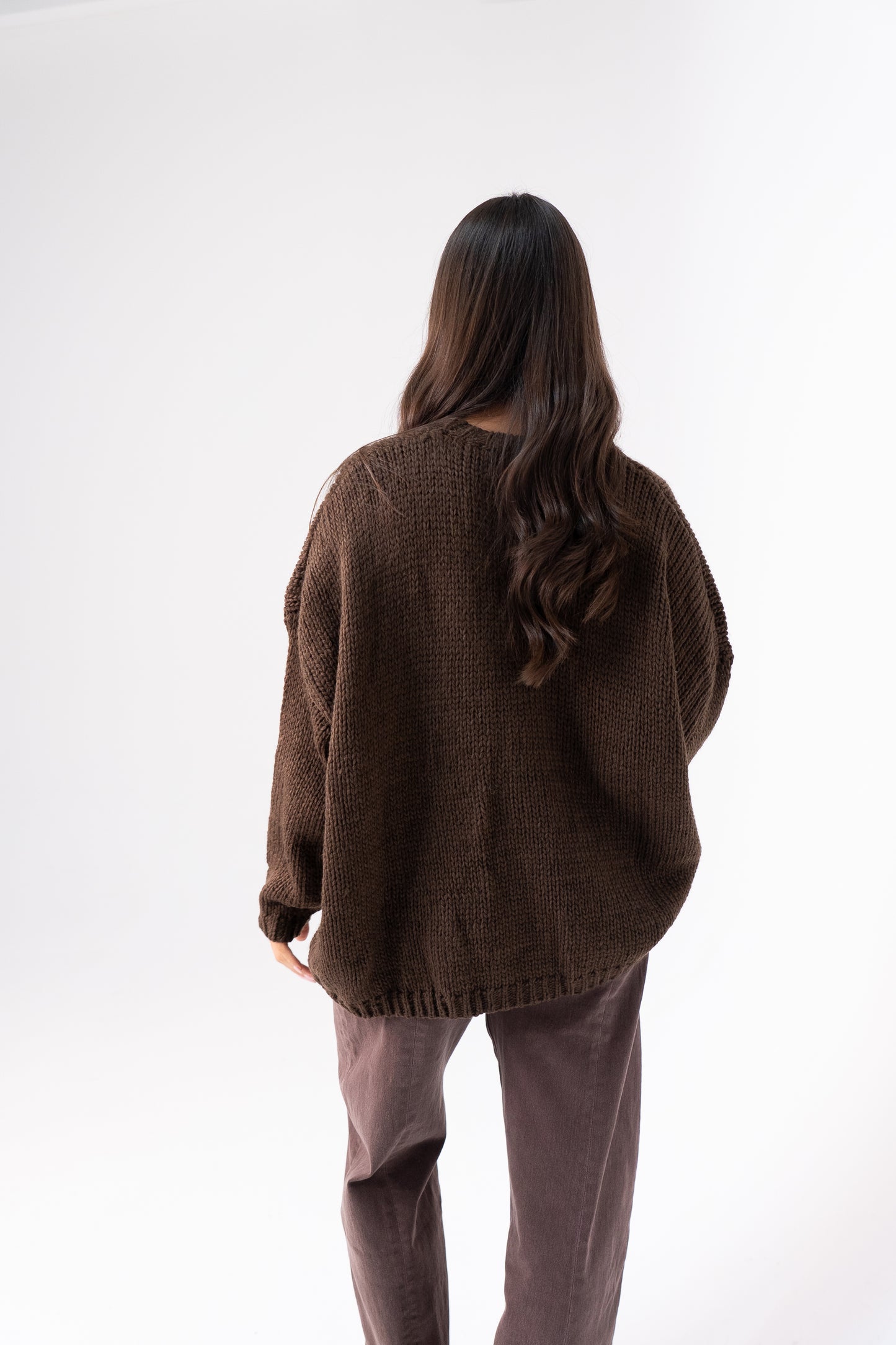 Caitlyn Bow Detail Jumper In Chocolate