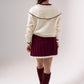 Caitlyn Piped Knit Two Piece In Burgundy