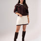 Caitlyn Piped Knit Two Piece In Chocolate