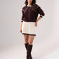 Caitlyn Piped Knit Two Piece In Chocolate