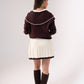 Caitlyn Piped Knit Two Piece In Chocolate