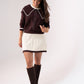 Caitlyn Piped Knit Two Piece In Chocolate