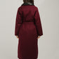 Caitlyn Longline Contrast Trench Coat In Wine