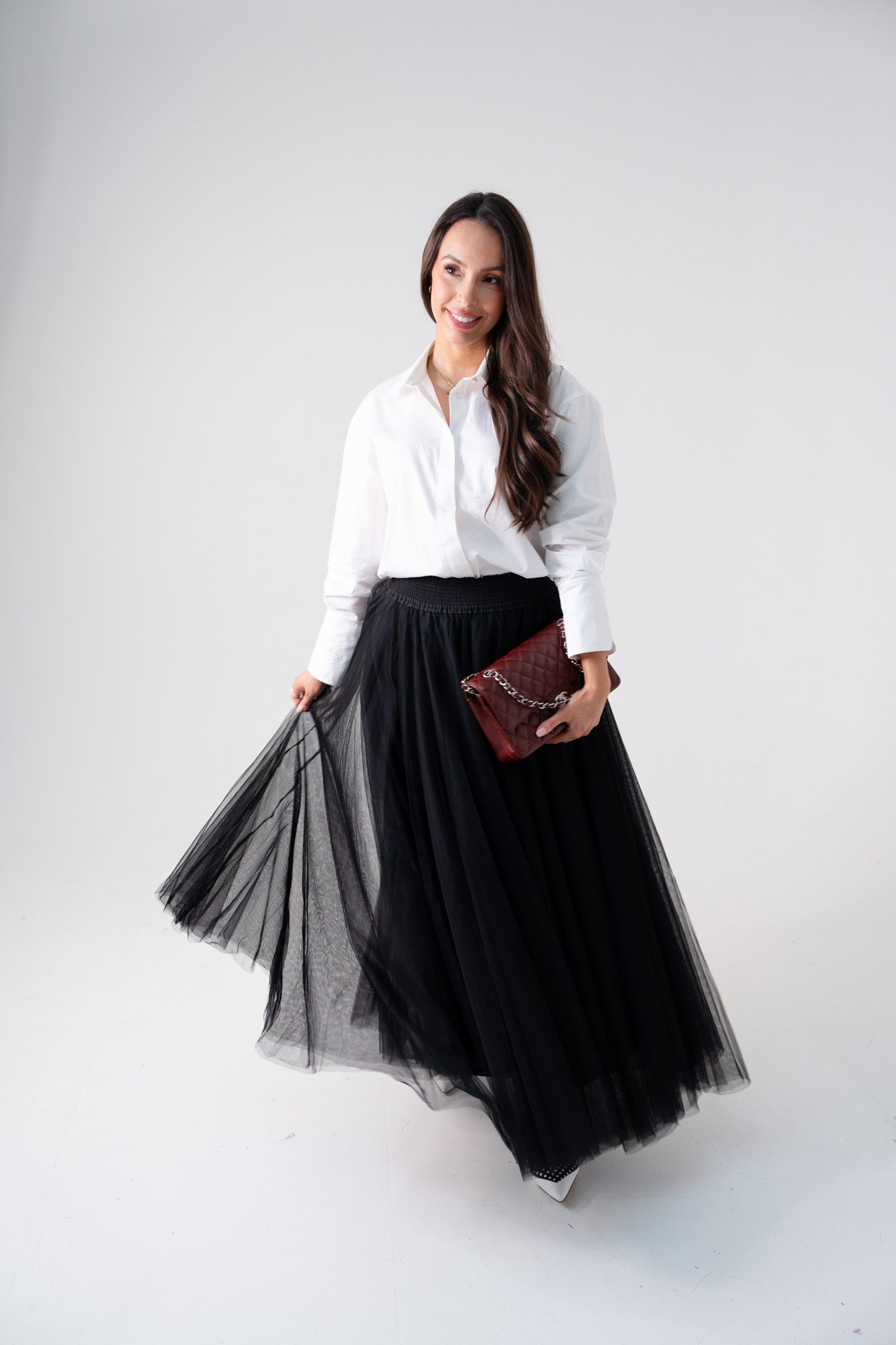 Carolyn Tulle Maxi Skirt In Black