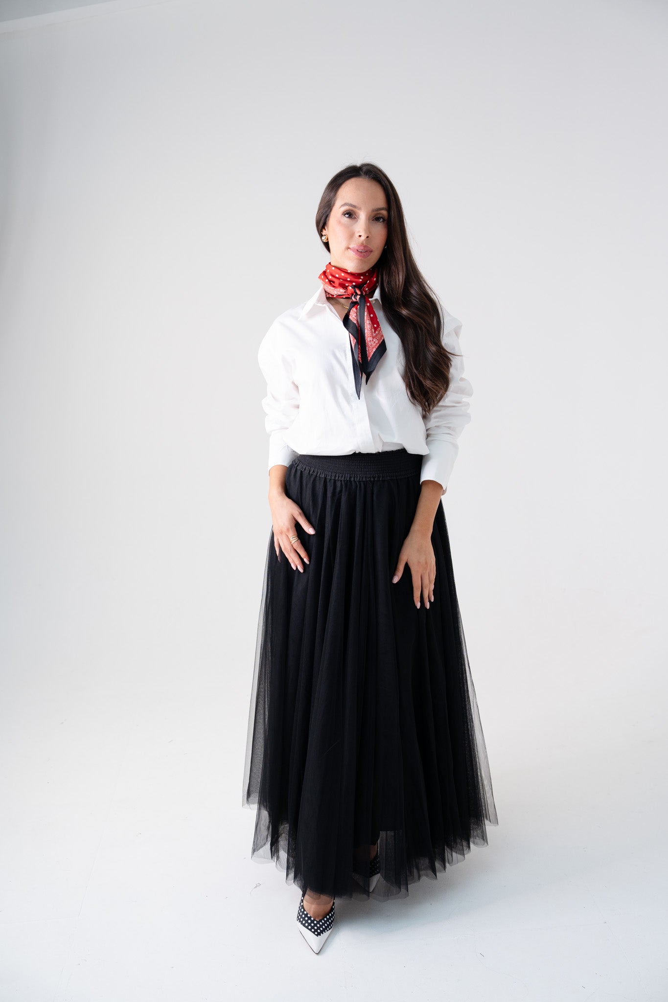 Carolyn Tulle Maxi Skirt In Black