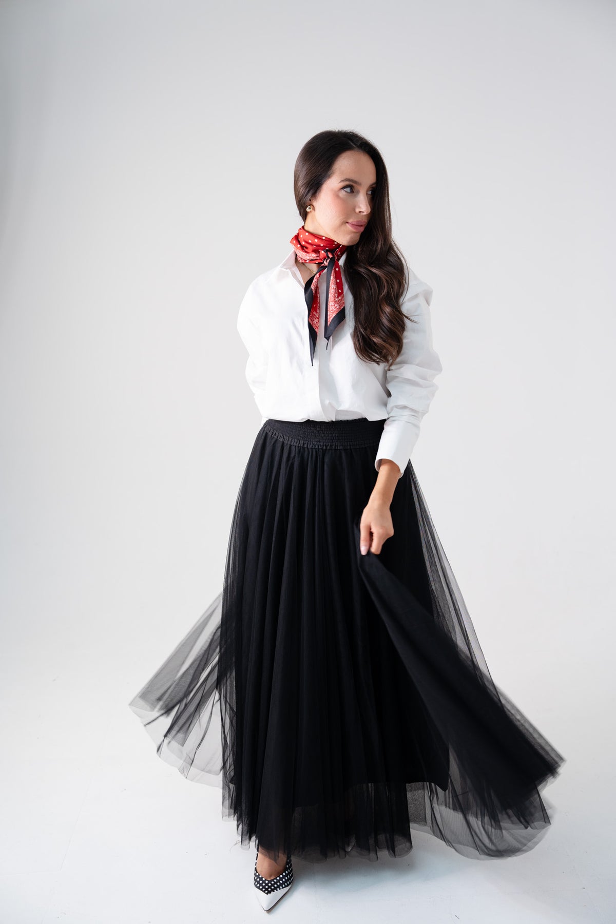 Carolyn Tulle Maxi Skirt In Black