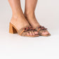 Cathy Chain Link Raffia Mule In Camel