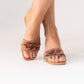 Cathy Chain Link Raffia Mule In Camel