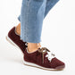 Cathy Double Laced Trainers In Wine