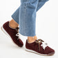 Cathy Double Laced Trainers In Wine