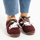 Cathy Double Laced Trainers In Wine