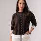 Cathy Drawstring Cardigan In Coffee