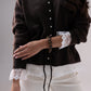 Cathy Drawstring Cardigan In Coffee