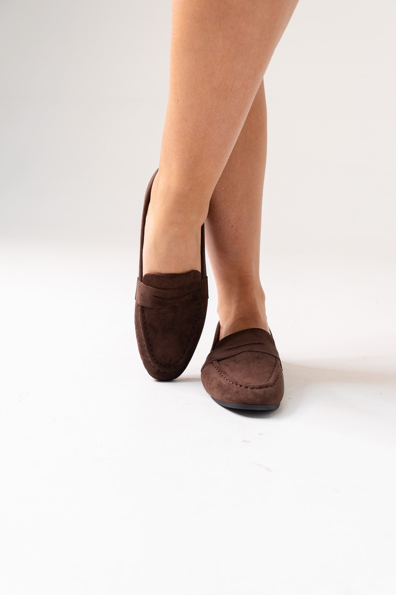 Cathy Faux Suede Loafer In Brown