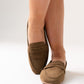 Cathy Faux Suede Loafer In Khaki