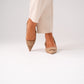 Cathy Faux Suede Slingback In Beige