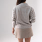 Cathy Studded Collar Cardigan In Taupe