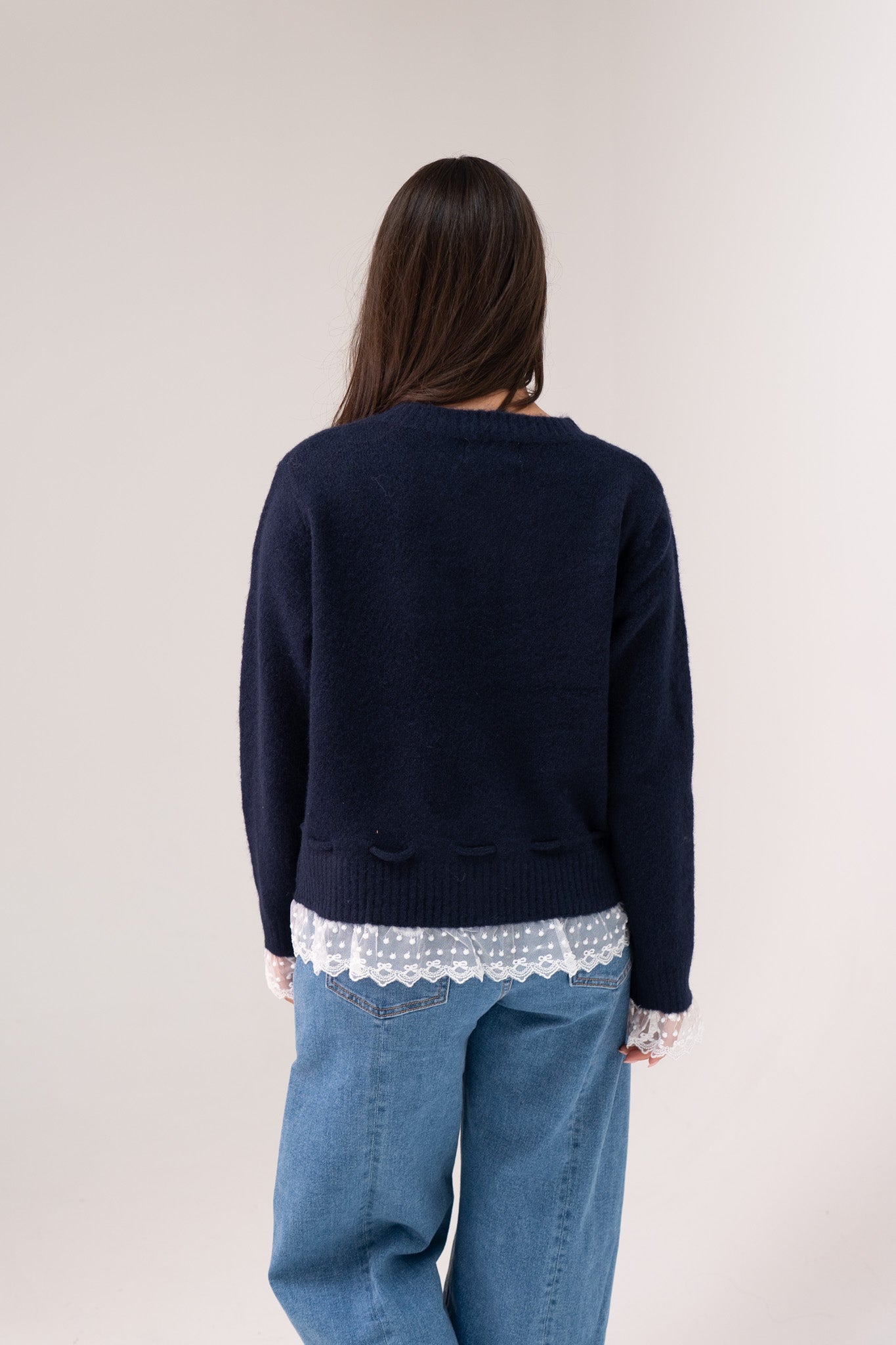 Cathy Drawstring Cardigan In Navy