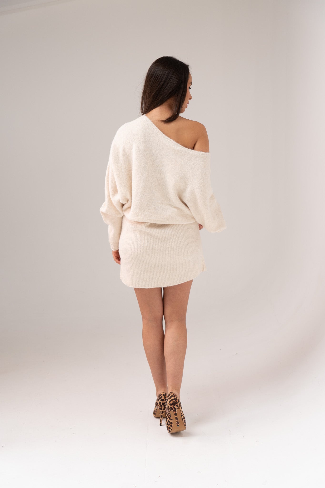 Caitlyn Longline Jumper In Ivory